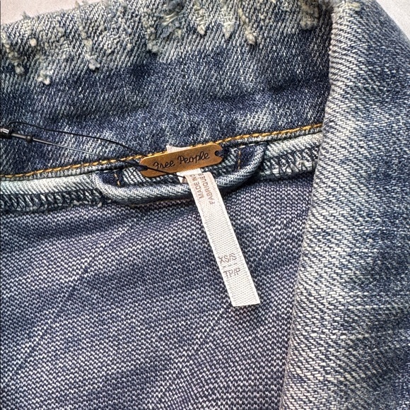 Free People Quilted Ditsy Denim Jacket XS/S - Picture 7 of 9